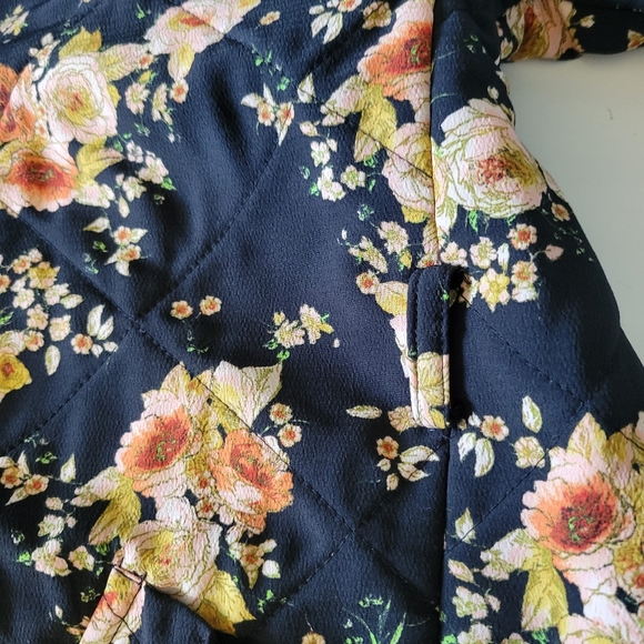 ZARA Floral Quilted Belted Blazer Jacket XS-S - Picture 8 of 11